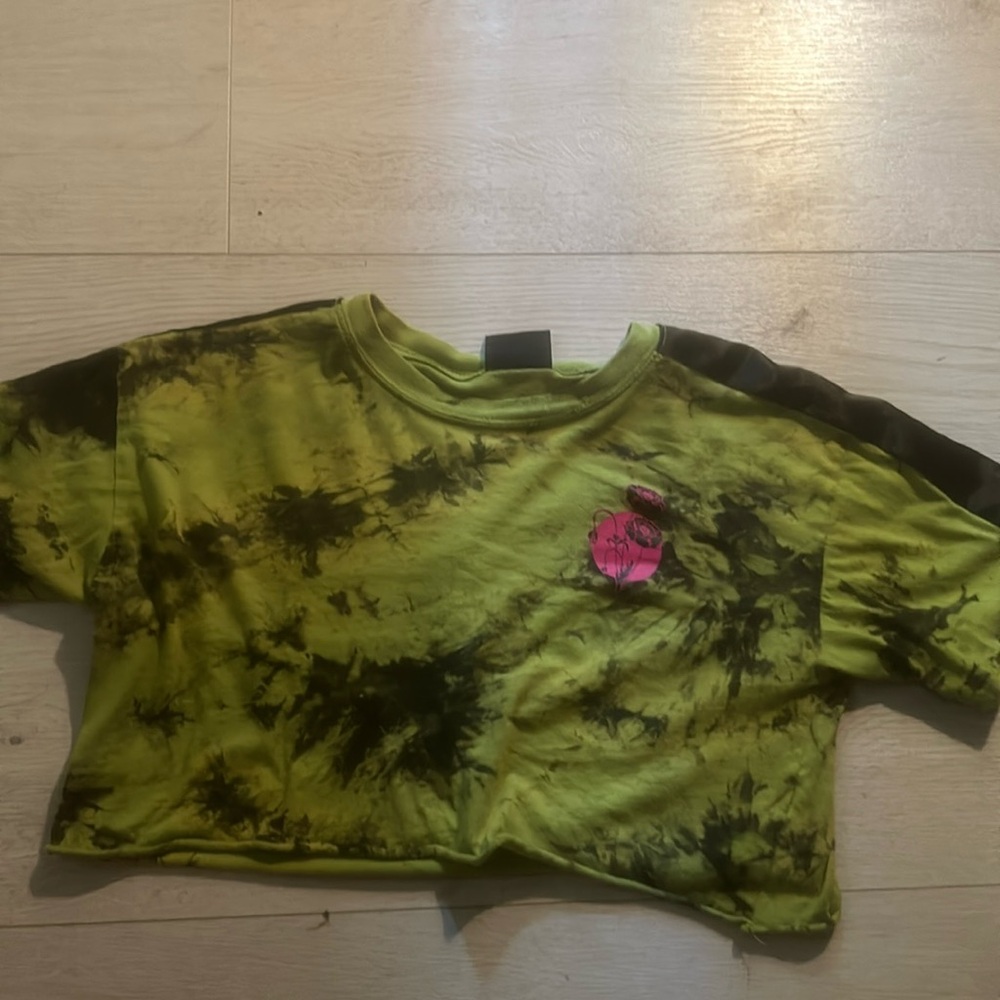 green and pink crop top from Empyre
